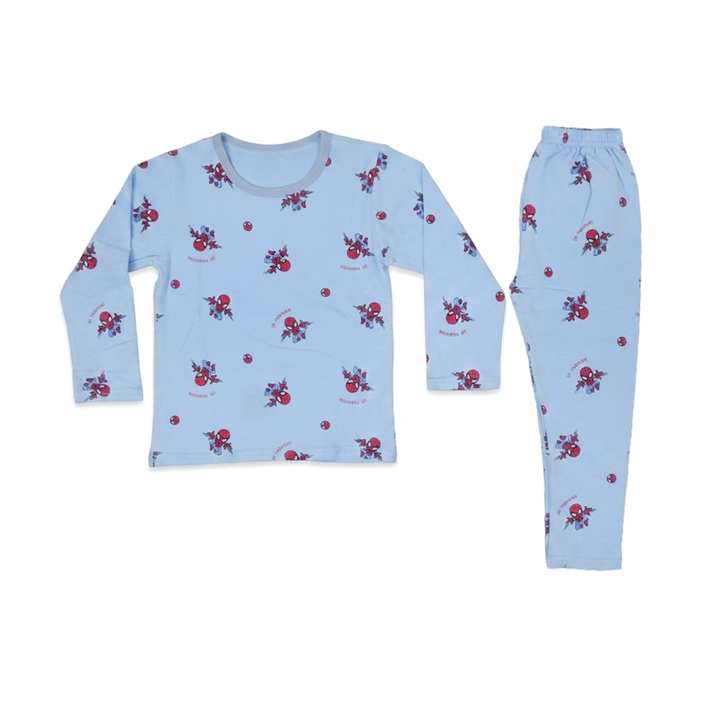 BOYS L/S 2PC L/W SLEEPING SUIT SKY BLUE 3-4YEAR ZHS-26 6916 Default Title - MamasJan KidsWear