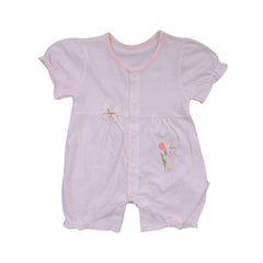 GIRLS S/S KNIT ROMPER PINK 9-12M ZHS-26 8013 I.G Default Title - MamasJan KidsWear