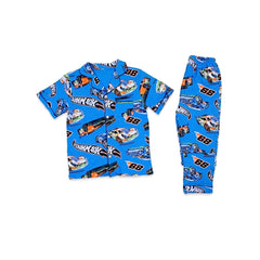 BOYS S/S 2PC SLEEPING SUIT F/O 8-9YEAR R-BLUE NO-2 IR-26 Default Title - MamasJan KidsWear