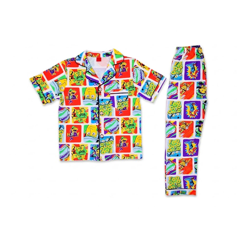 BOYS S/S 2PC SLEEPING SUIT F/O 5-6YEAR MULTI COL NO-7 IR-26 Default Title - MamasJan KidsWear