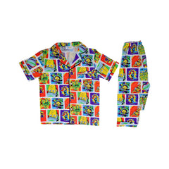BOYS S/S 2PC SLEEPING SUIT F/O 7-8YEAR MULTI COL NO-7 IR-26 Default Title - MamasJan KidsWear