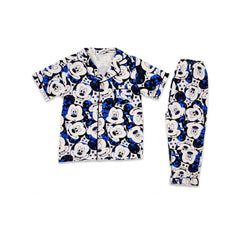 BOYS S/S 2PC SLEEPING SUIT F/O 8-9YEAR WHIOTE PRINTED NO-15 Default Title - MamasJan KidsWear