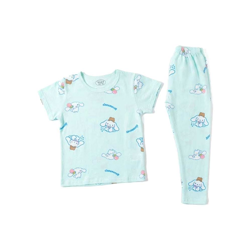 GIRLS S/S 2PC SLEEPING SUIT ROUND NECK 3-4YEAR C-GREEN NO-31 Default Title - MamasJan KidsWear