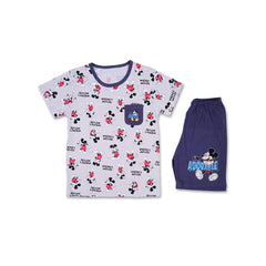 GIRLS S/S 2PC KNICKER SUIT 8-9YEAR GREY NO-48 IR-26 Default Title - MamasJan KidsWear