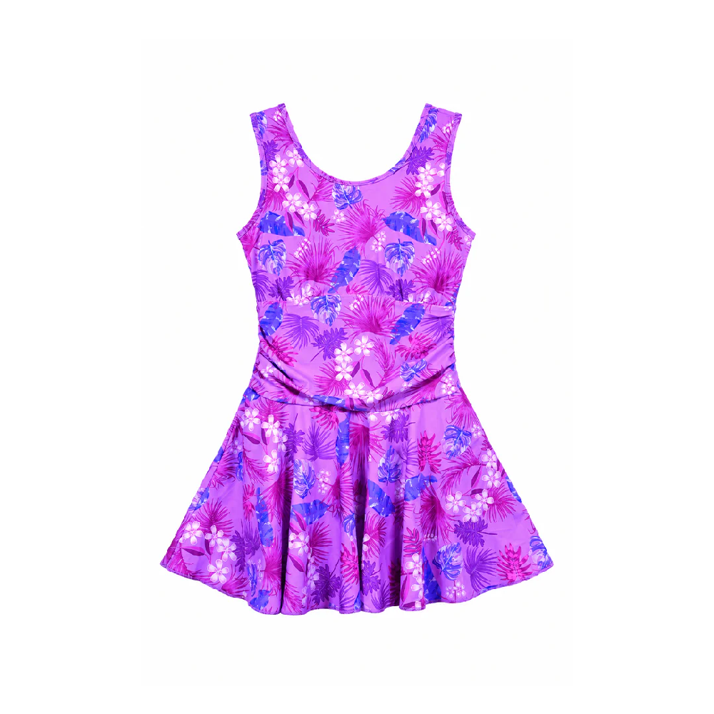 LADIES S/L SWIMMING COSTUME SHOK-PINK-TROPICAL MED IR-25 316 Default Title - MamasJan KidsWear