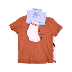 BOYS S/S 3PC KNICKER SUIT L-BROWN 12-18M ZHS-26 NO-8 W.G Default Title - MamasJan KidsWear