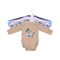 BOYS L/S 5PC BODY SUIT MULTI 9-12M ZHS-26 NO-10 W.G Default Title - MamasJan KidsWear