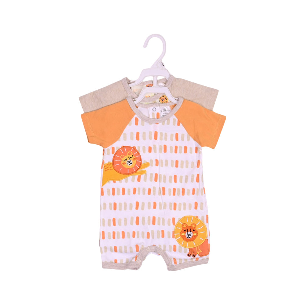 BOYS S/S 2PC ROMPER SKIN/ MUSTARD 0-3M ZHS-26 NO-14 W.G Default Title - MamasJan KidsWear