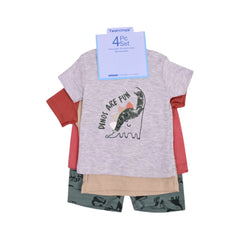 BOYS S/S 4PC KNICKER SUIT GREY 12-18M ZHS-26 NO-20 W.G Default Title - MamasJan KidsWear