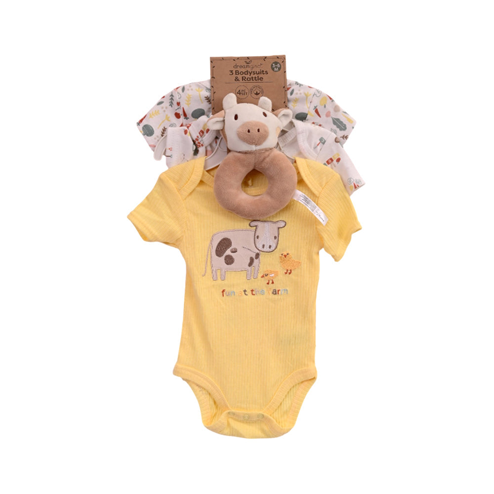 BOYS S/S 4PC BODY SUIT (C) MULTI 3-6M ZHS-26 NO-36 W.G Default Title - MamasJan KidsWear