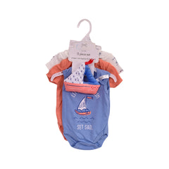 BOYS S/S 4PC BODY SUIT (A) MULTI 0-3M ZHS-26 NO-36 W.G Default Title - MamasJan KidsWear