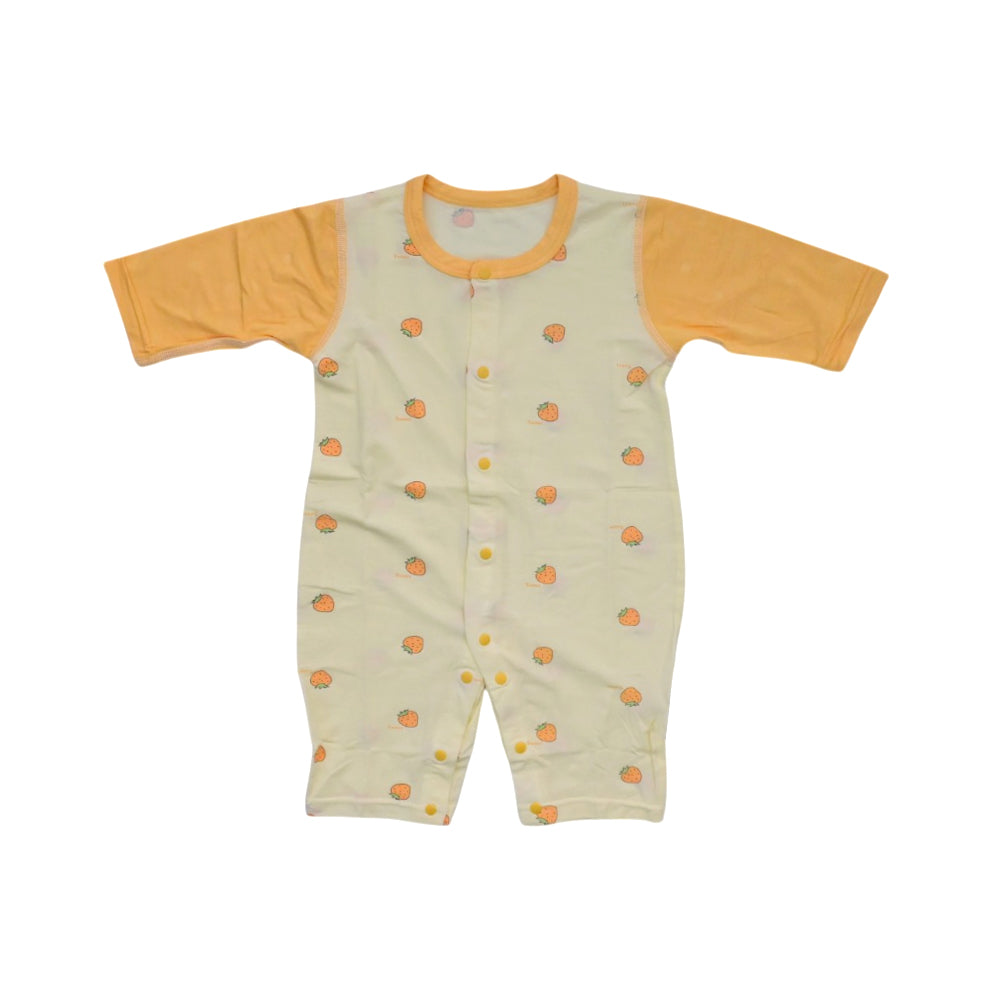 GIRLS L/S PRINTED ROMPER L/W YELLOW 6-9M ZHS-26 002 W.G Default Title - MamasJan KidsWear