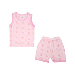 GIRLS S/L 2PC KNICKER SUIT PINK 9-12M ZHS-26 007 W.G Default Title - MamasJan KidsWear