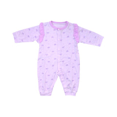 GIRLS L/S PRINTED ROMPER L/W PURPLE 3-6M ZHS-26 10 W.G Default Title - MamasJan KidsWear