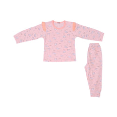 GIRLS L/S 2PC PAJAMA SUIT L-PEACH 3-6M ZHS-26 14 W.G Default Title - MamasJan KidsWear