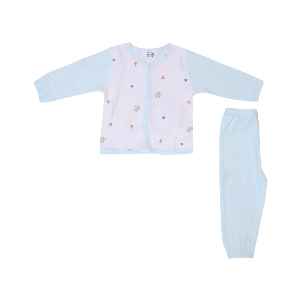 UNISEX L/S 2PC PAJAMA SUIT L/W C-GREEN N.B ZHS-26 16 W.G Default Title - MamasJan KidsWear