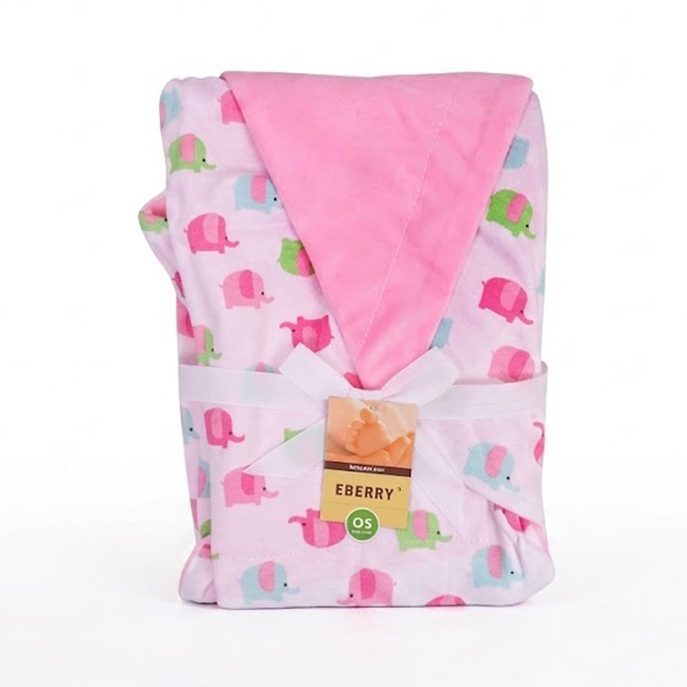 BABY FLEECE WRAPPING SHAWL PINK & WHITE MZS-23 08 Default Title - MamasJan KidsWear