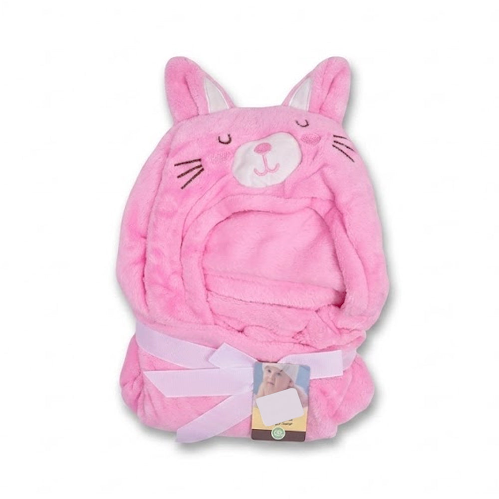 BABY FLEECE WRAPPING SHAWL HOODED PINK IR 05051 MW-21 Default Title - MamasJan KidsWear