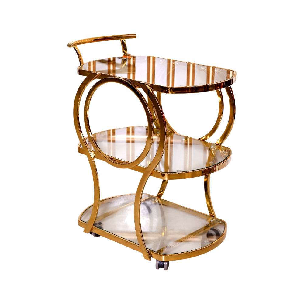 TEA TROLLEY IR D818 A+B CHAMPAGNE GOLD Default Title - MamasJan Household