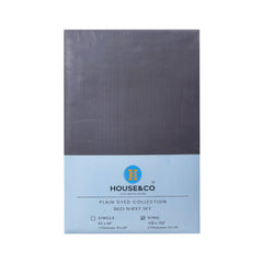 H&C BED SHEET KING GREY POLY COTTON 108X102 TC-144 Default Title - MamasJan Household