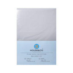 H&C BED SHEET SINGLE LGREY POLY COTTON 63X94 TC-144 Default Title - MamasJan Household