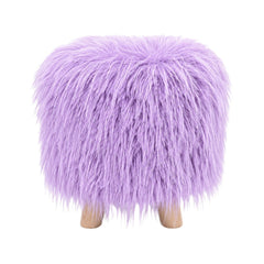 FUR STOOL PURPLE IR 36073-4 Default Title - MamasJan Household