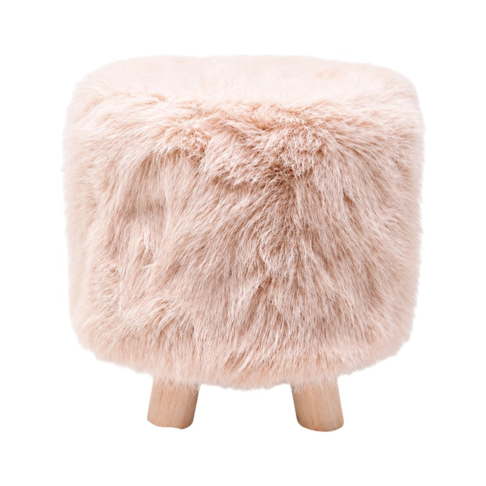 FUR STOOL BEIG IR 36073-5 Default Title - MamasJan Household