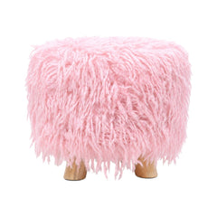 FUR STOOL PINK IR 36073-11 Default Title - MamasJan Household