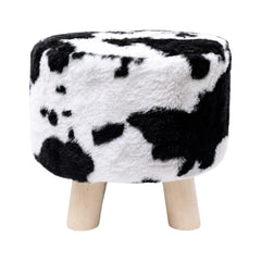 FUR STOOL BLACK/WHITE IR 36073-18 Default Title - MamasJan Household