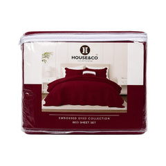 H&C KING BEDSPREAD LEAF BURGUNDY 78X78 Default Title - MamasJan Household