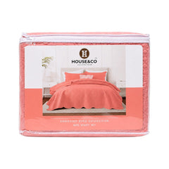 H&C KING BEDSPREAD FLORAL CLAY 78X78 Default Title - MamasJan Household