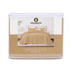 H&C KING BEDSPREAD LEAF GOLD 78X78 Default Title - MamasJan Household