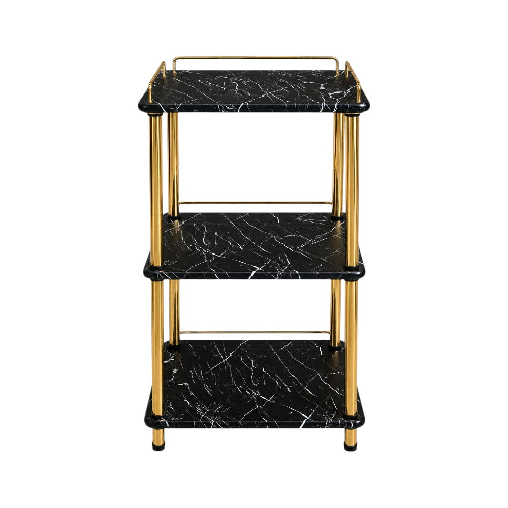 FLOWER STAND 3STEP SQUARE FS3 BLACK MARBLE E18 Default Title - MamasJan Household