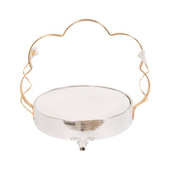 DISH WITH HANDLE SILVER 87-6 (L) Default Title - MamasJan Crockery