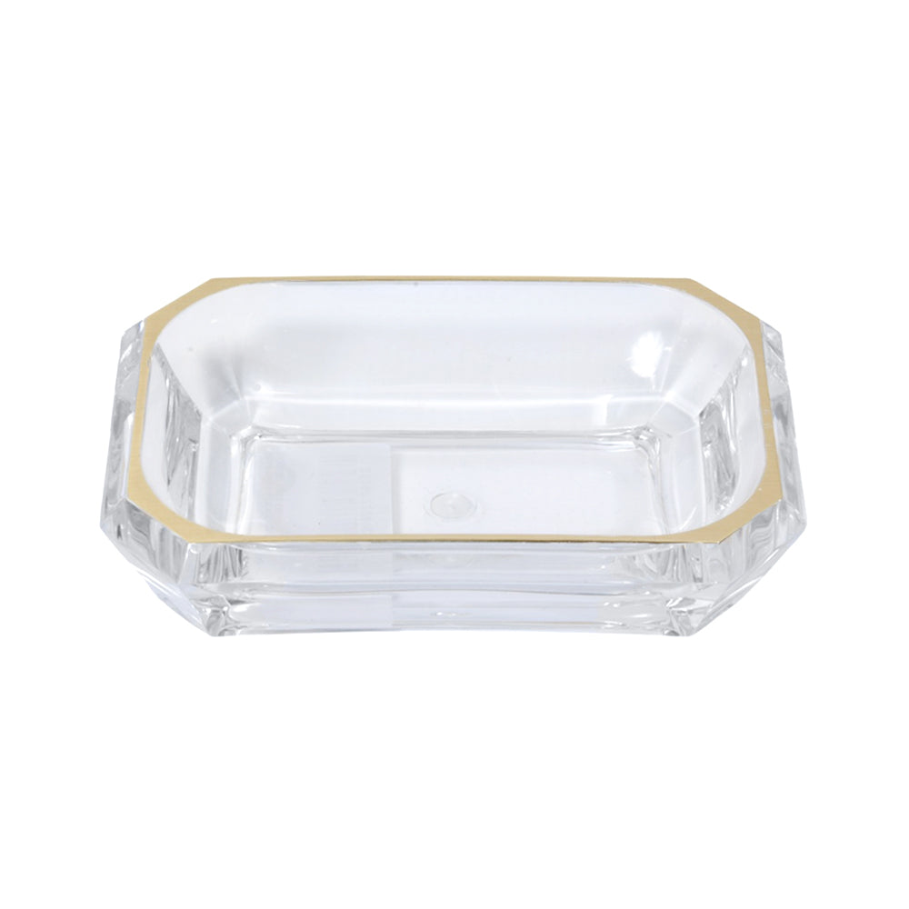 SOAP DISH ACRYLIC SQUARE GOLDEN 6812-LG Default Title - MamasJan Décor