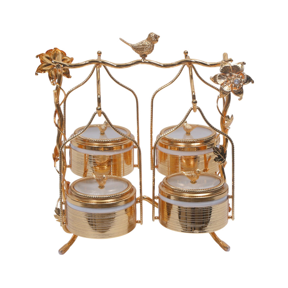 DRY FRUIT DISH GOLDEN 29059-4 A.Z Default Title - MamasJan Decoration