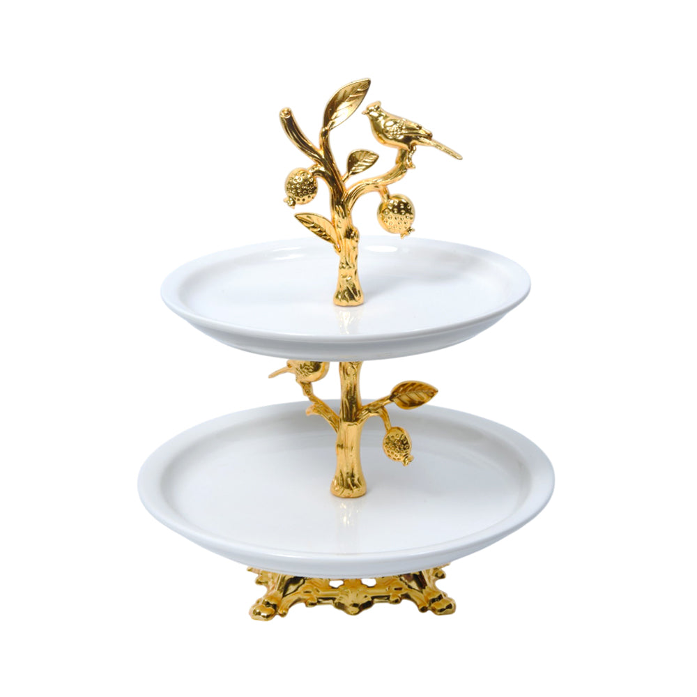 CAKE DISH 2PCS SJ1304-2T A.Z Default Title - MamasJan Décor