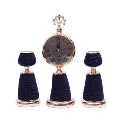 CANDLE STAND WITH CLOCK 3PC IR 25785 Default Title - MamasJan Décor