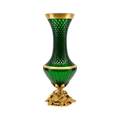 VASE CRYSTAL BRASS IR E7-V1010-2 JSB05-D02-1D Default Title - MamasJan Decoration