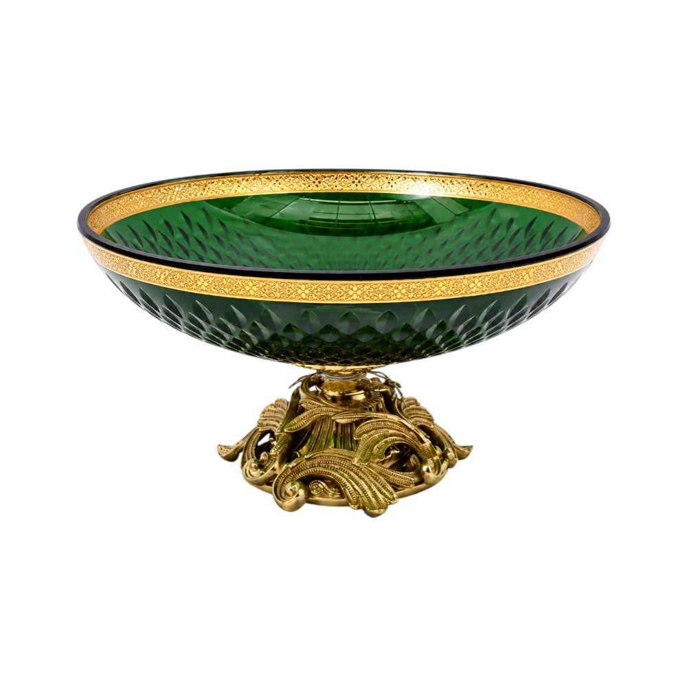 BOWL CRYSTAL BRASS IR E7-B23006-4 JSB05-D02-1D Default Title - MamasJan Decoration
