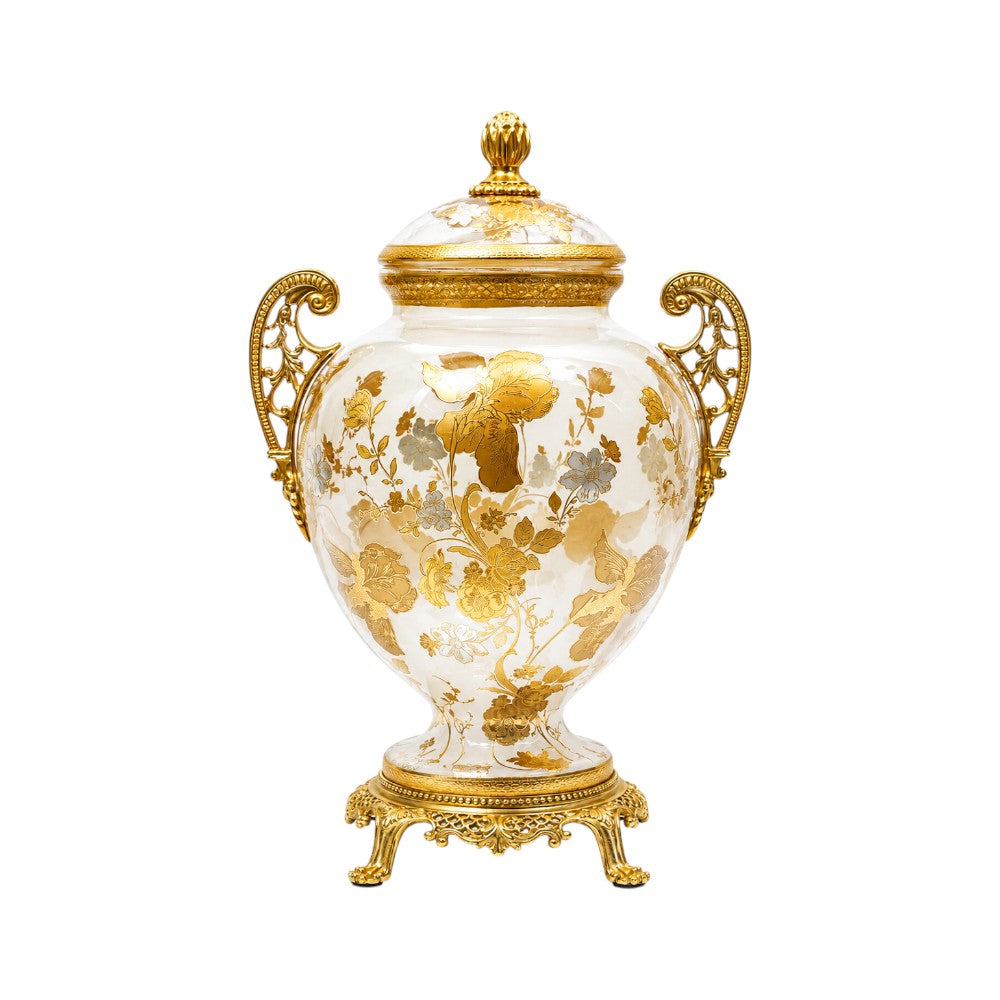 BOWL CANDY CRYSTAL BRASS IR E9-J2004-2 JS1808-737JB Default Title - MamasJan Decoration