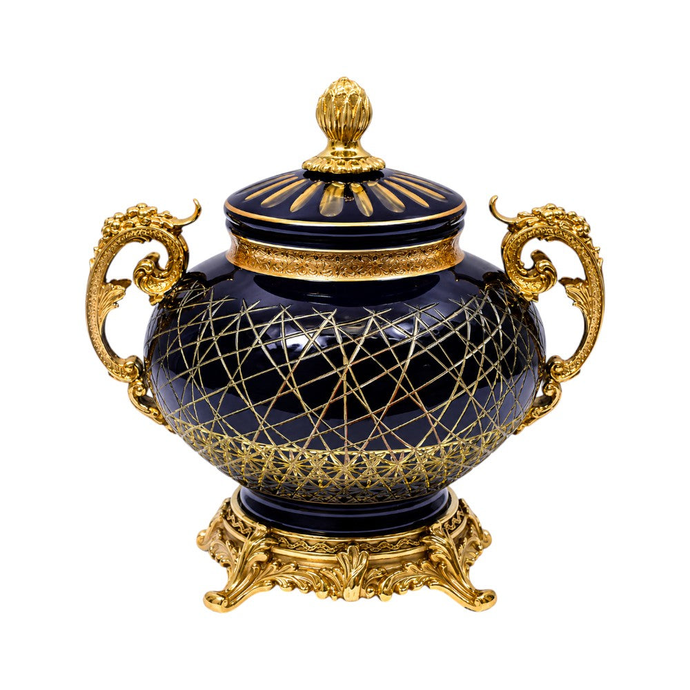 BOWL CANDY CRYSTAL BRASS IR E6-J2007-1 JSA19-A32 Default Title - MamasJan Decoration