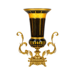 VASE CRYSTAL BRASS IR H-V168-21013 JSA24-A32 Default Title - MamasJan Decoration