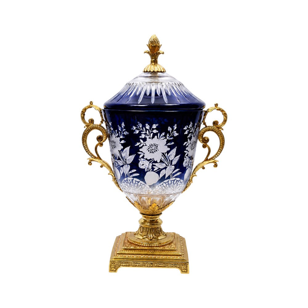 BOWL CANDY CRYSTAL BRASS IR H-J50-2047 JC202-A32-JB Default Title - MamasJan Decoration