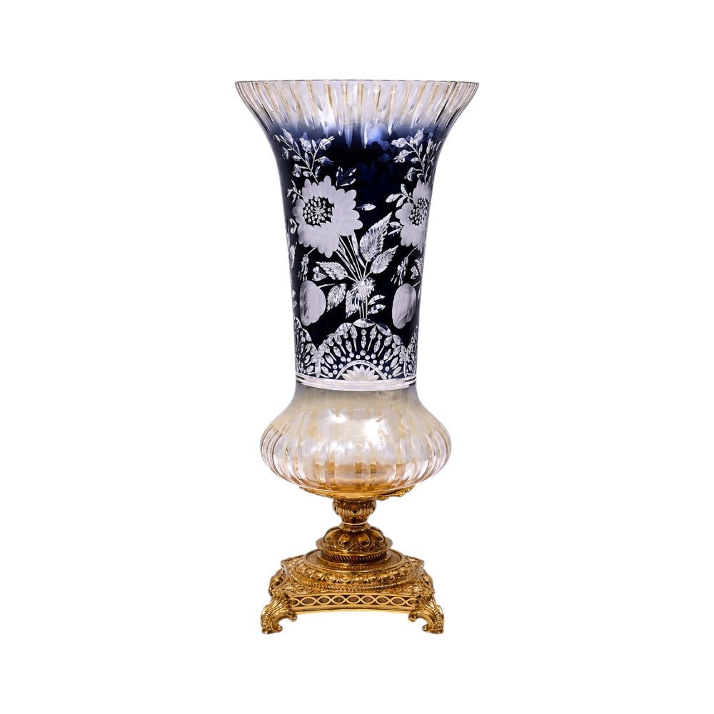 VASE CRYSTAL BRASS IR E9-V1080-1 JC202-A32-JB Default Title - MamasJan Decoration