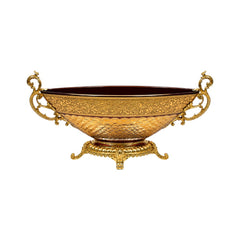 BOWL CRYSTAL BRASS IR H-B44-3037 J504-C38 Default Title - MamasJan Decoration