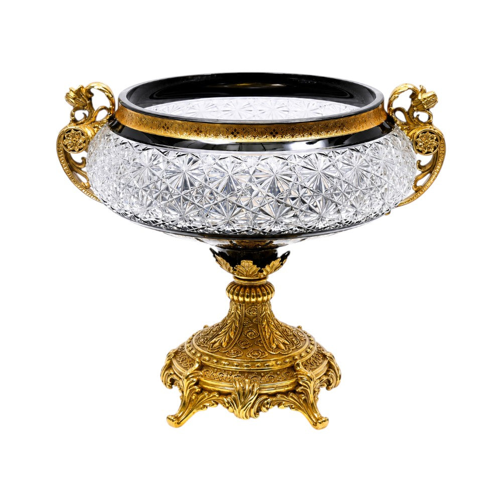BOWL CRYSTAL BRASS IR E6-B3040-1-FH JSA31-A32 Default Title - MamasJan Decoration