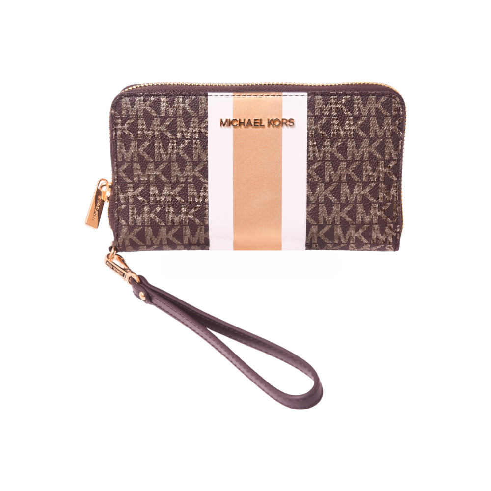 MK SIGNATURE WALLET 35FSGTVE3K BRN/GOLD (IR) Default Title - MamasJan Ladies Shoes & Bags