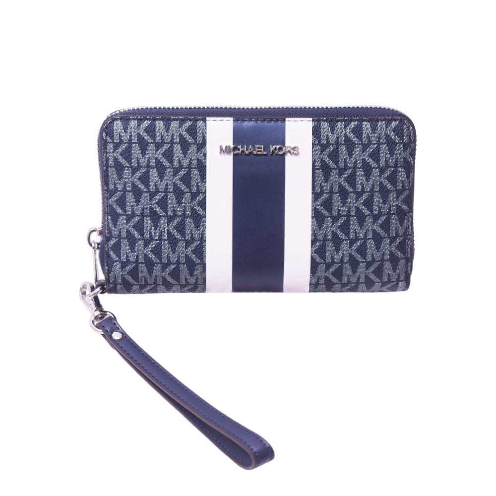 MK SIGNATURE WALLET 35F5STVE3K BLU (IR) Default Title - MamasJan Ladies Shoes & Bags