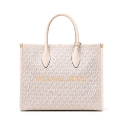 MK SIGNATURE TOTE BAG 35R5G7ZT2B VANILLA (IR) Default Title - MamasJan Ladies Shoes & Bags